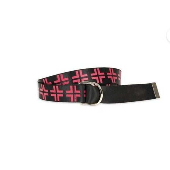 3 For $6 NWT No Boundaries Womens Small/Large Printed Geo Belt Black Pink - Picture 1 of 4